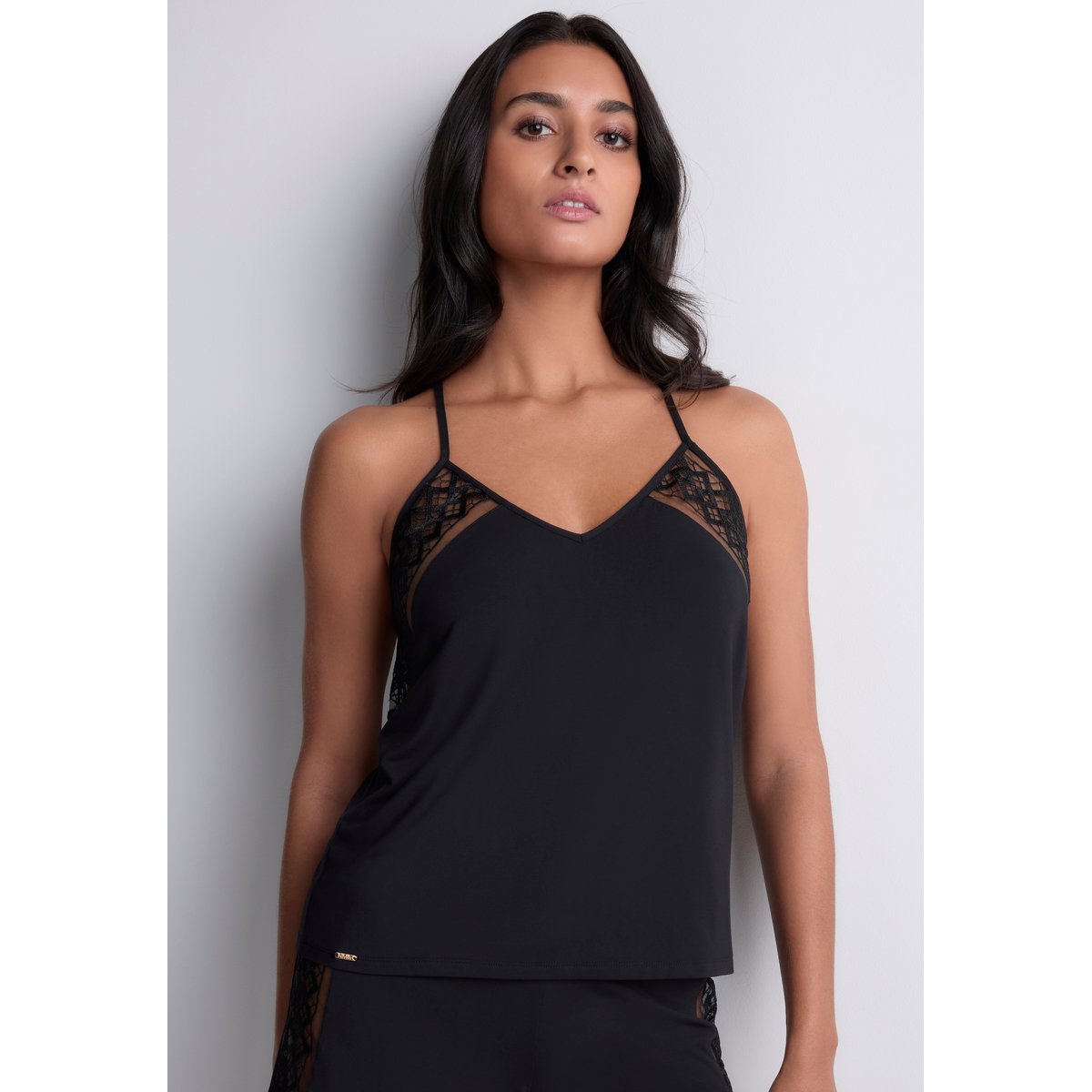 Top a fines bretelles Sweet Obsession noir, AUBADE