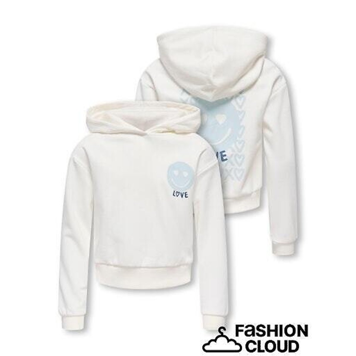 Sweat à capuche avec imprimé dos ecru, KIDS ONLY