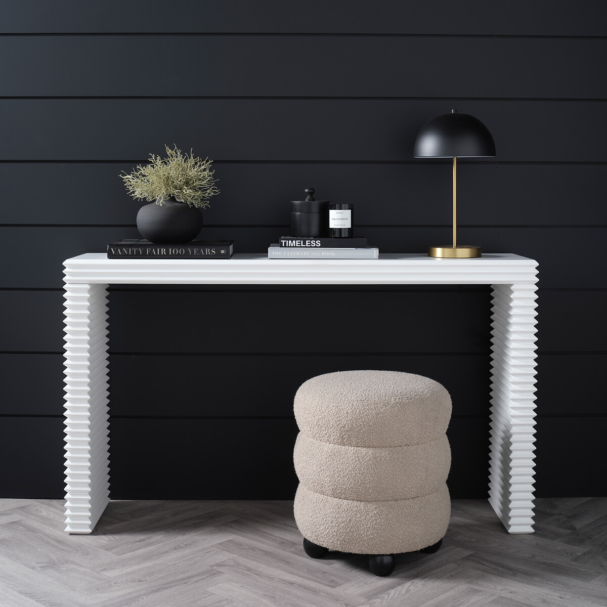 Harlan Ridged Console Table white, SO'HOME