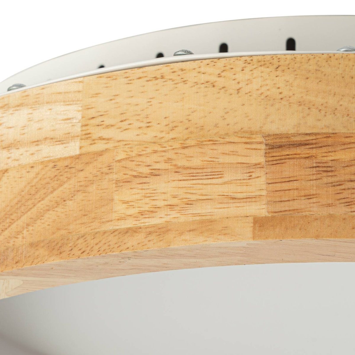 Plafonnier en bois moderneLED, Samvel bois clair, blanc, LUCANDE