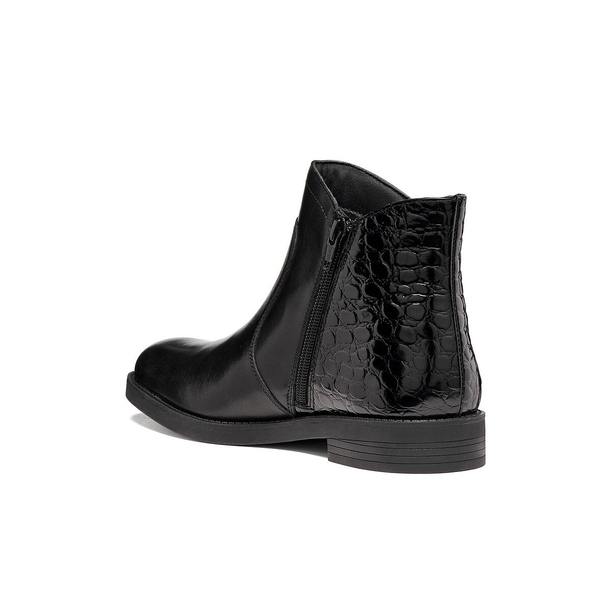 Bottines zippées en cuir, ESMEENA noir, GEOX