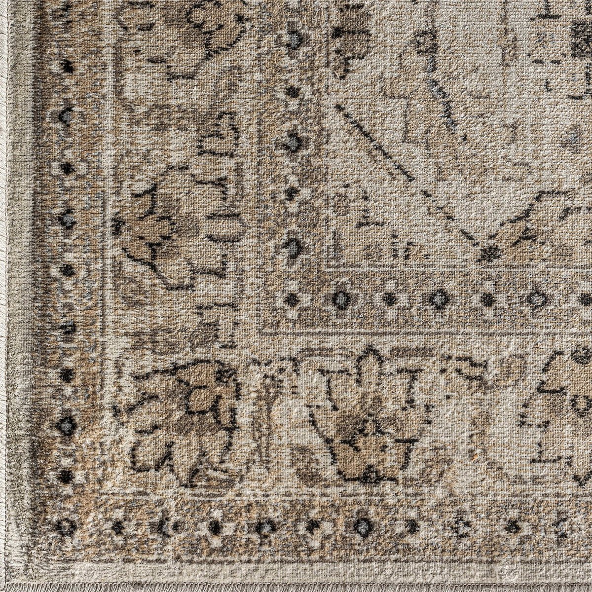 Tapis classique en viscose brun naturel chaleureux, RECOLLECTION