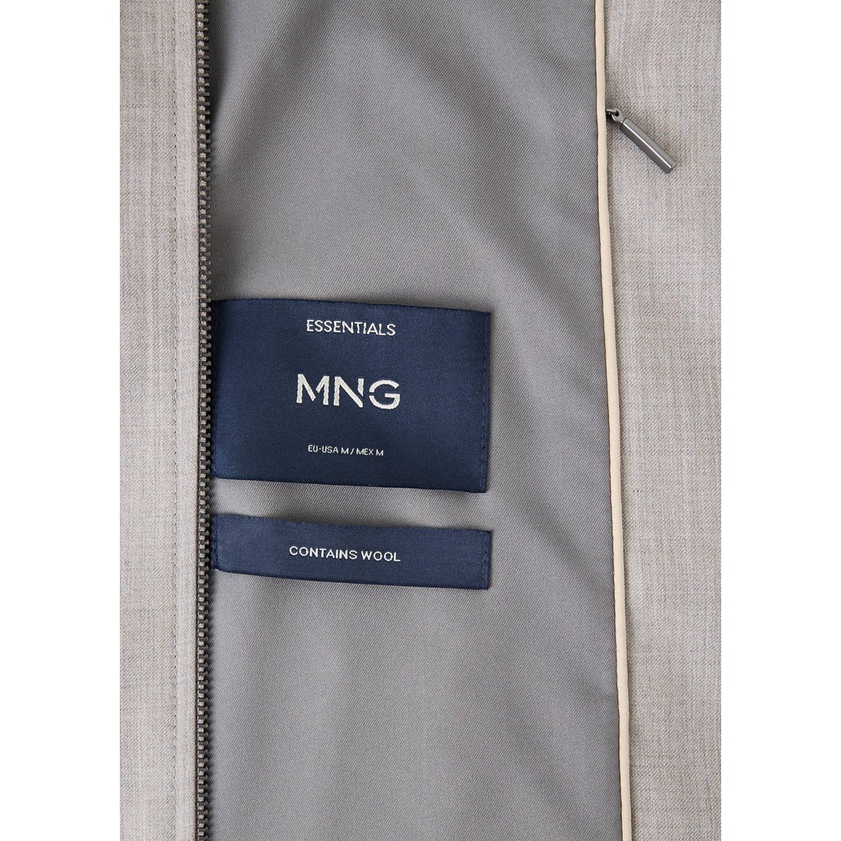 Veste bomber en laine mélangée gris clair/pastel, MANGO MAN
