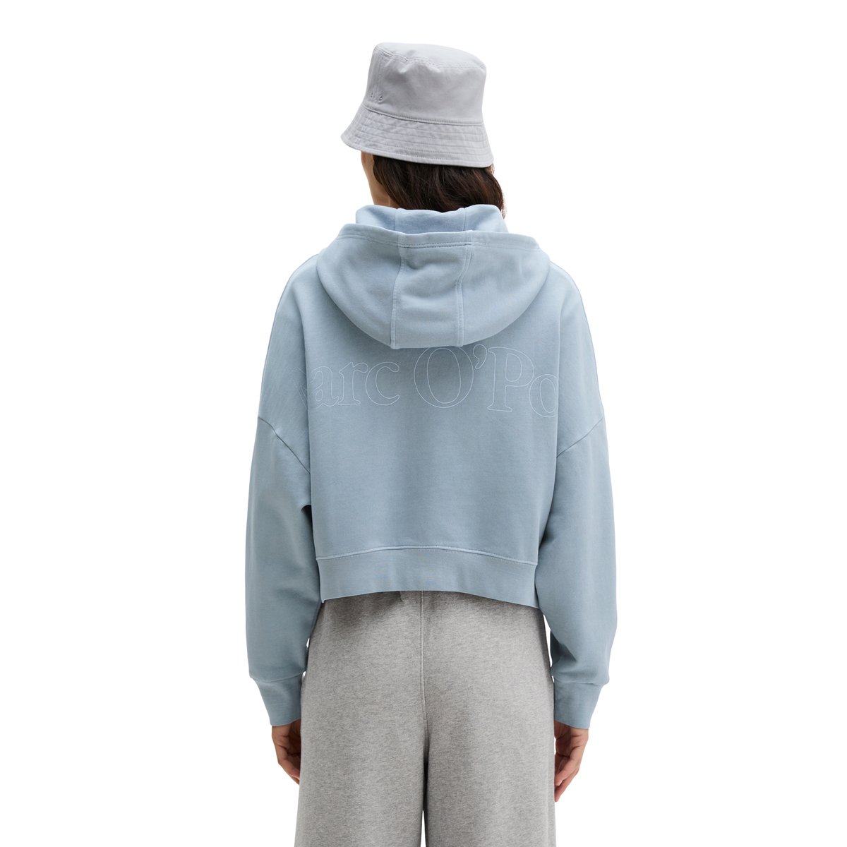 Sweat-shirt à logo relaxed avec du coton recyclé gris, MARC O'POLO
