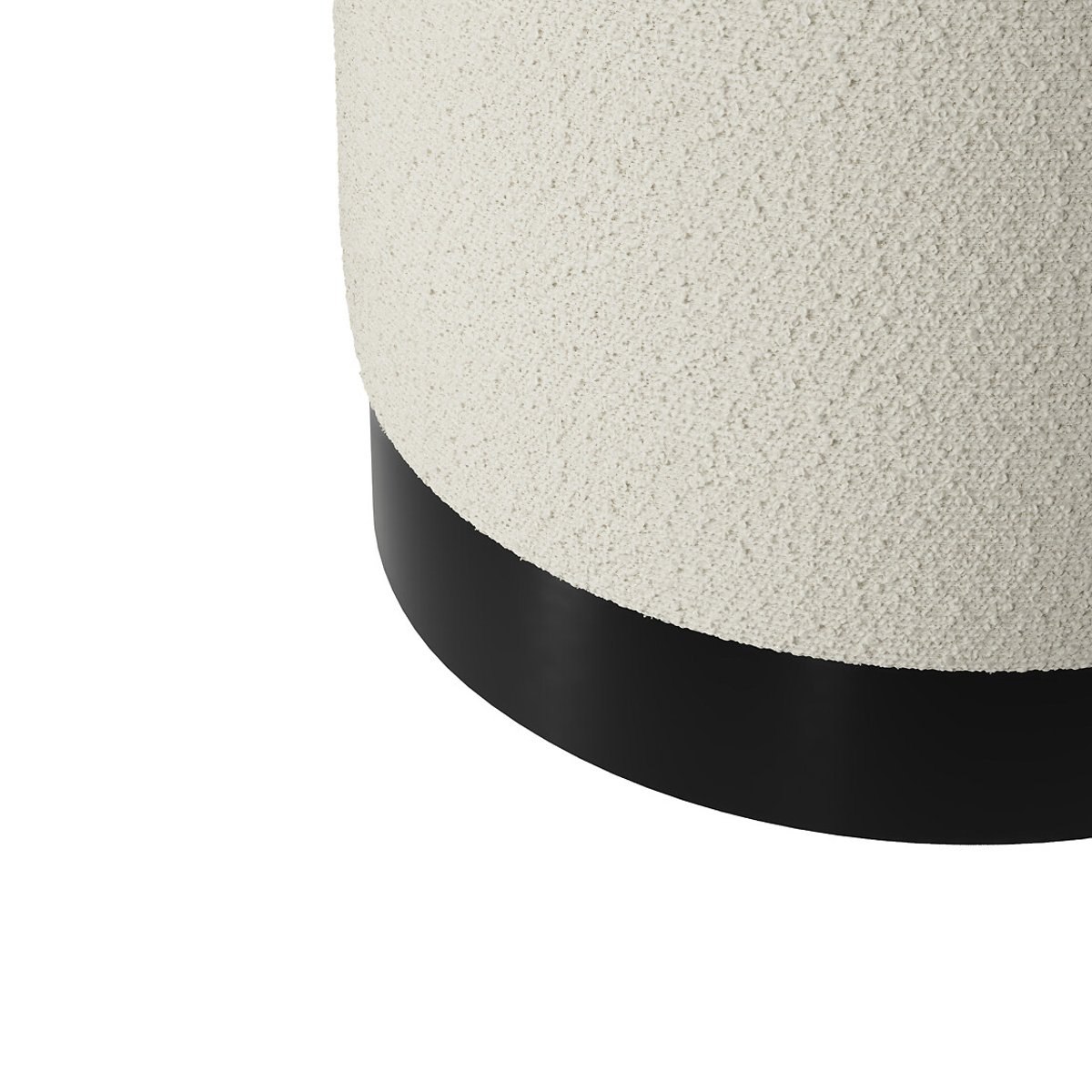 Large Teddy Bouclé Round Pouffe ivory, SO'HOME