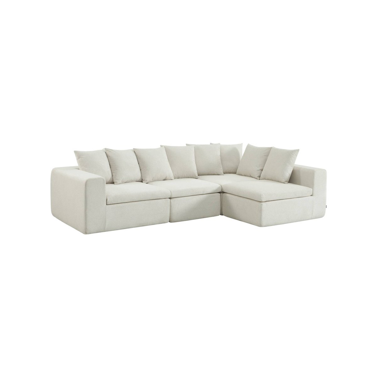 Canapé compressé modulable tissu chenille 5 places MOVI blanc, SWEEEK