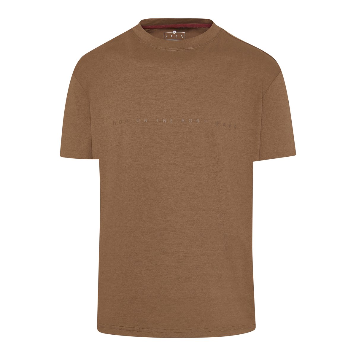 T-shirt de sport homme Venetta Manches courtes coupe oversize marron noisette, BORN