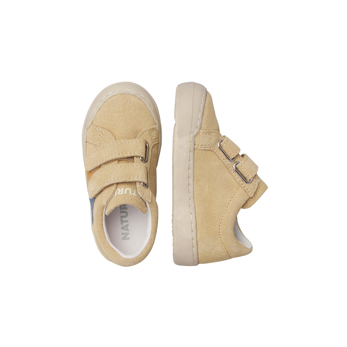Baskets en cuir et en daim GOCY VL. sable-citrouille, NATURINO
