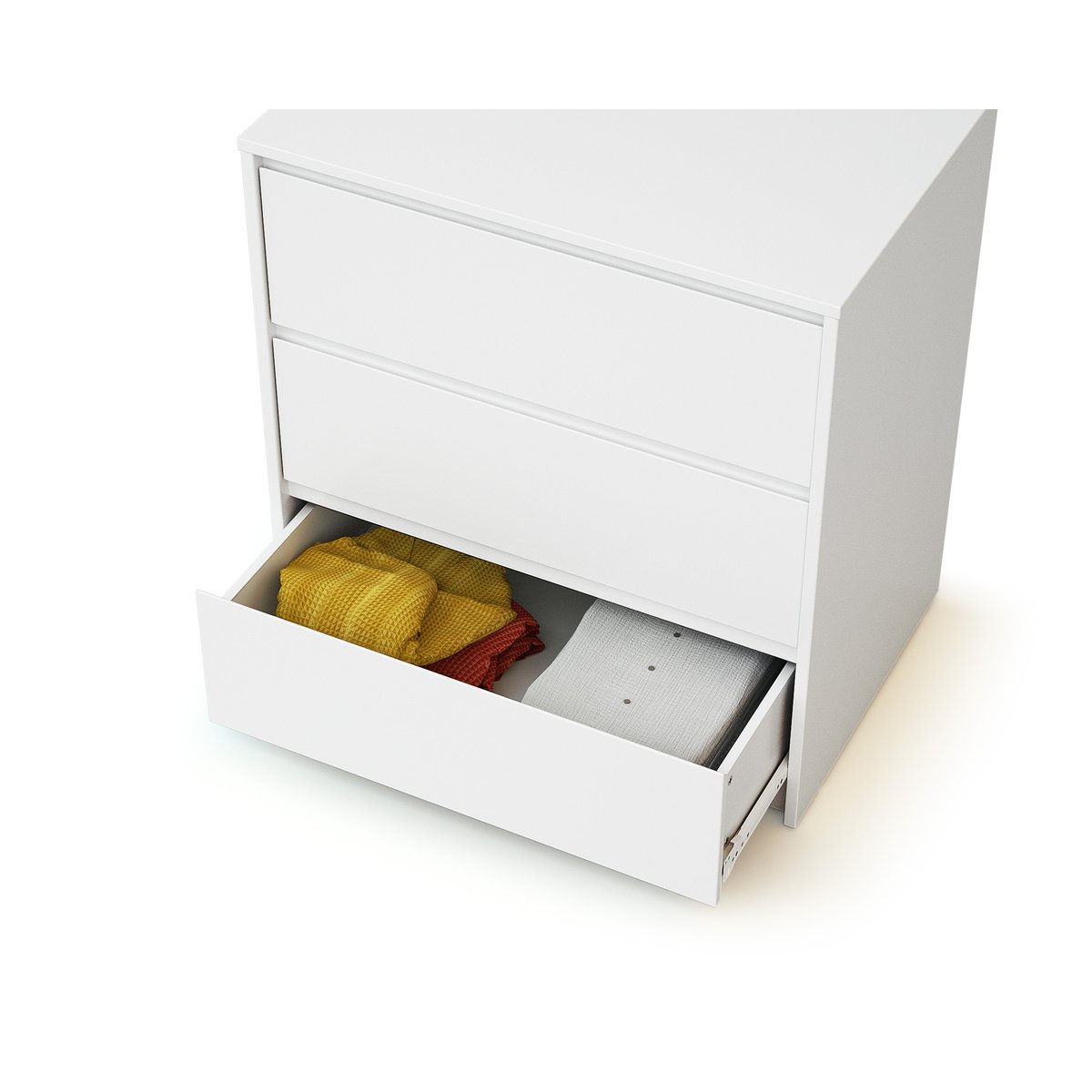 Commode bébé 3 tiroirs en bois UNO blanc, WEBABY