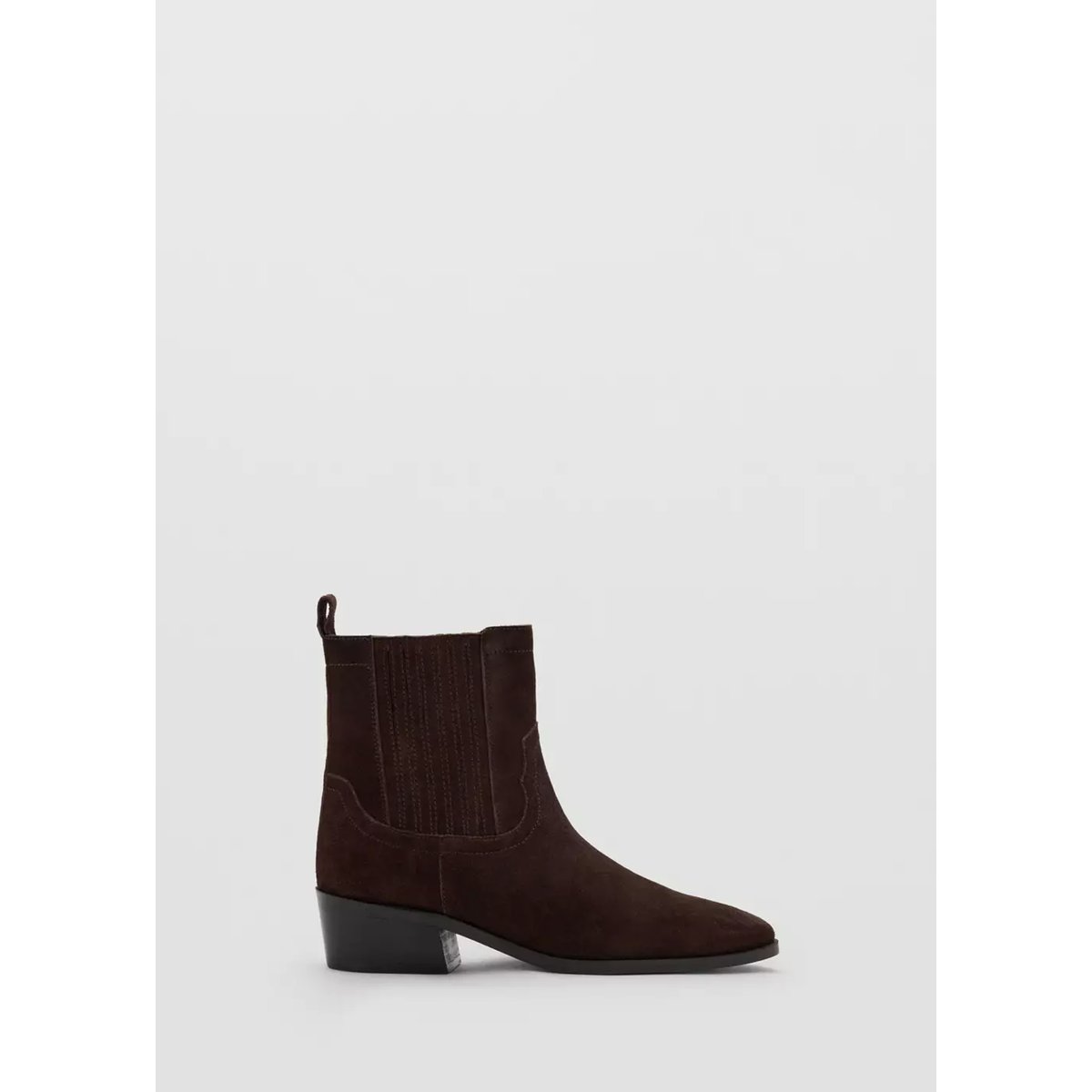 Bottines cuir et croûte de cuir chocolat, MANGO TEEN