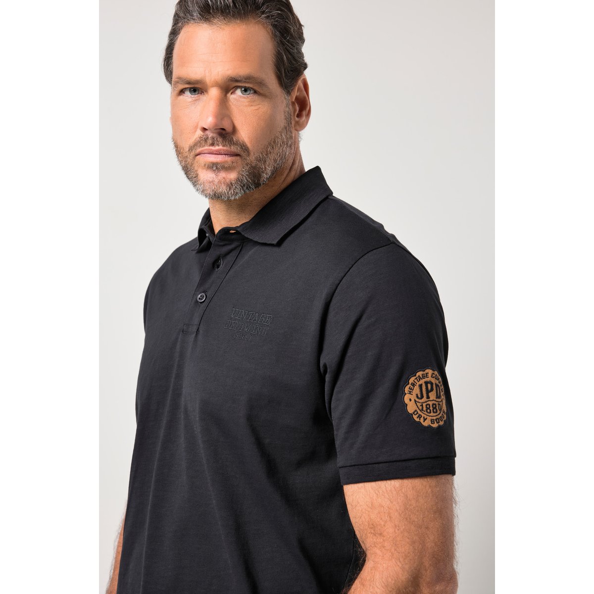 Polo en jersey flammé noir, JP1880