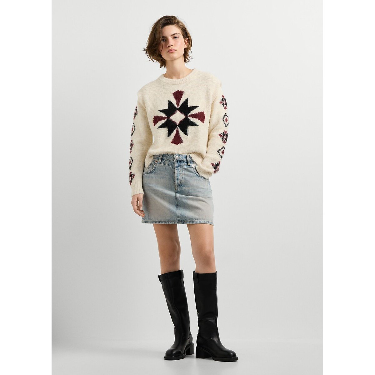 Pull manches longues à motif ecru, PEPE JEANS