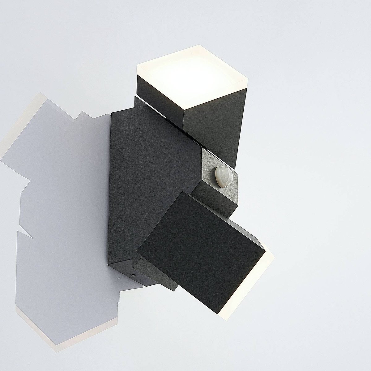 Applique extérieure en aluminium moderneLED anthracite, blanc satiné, LINDBY