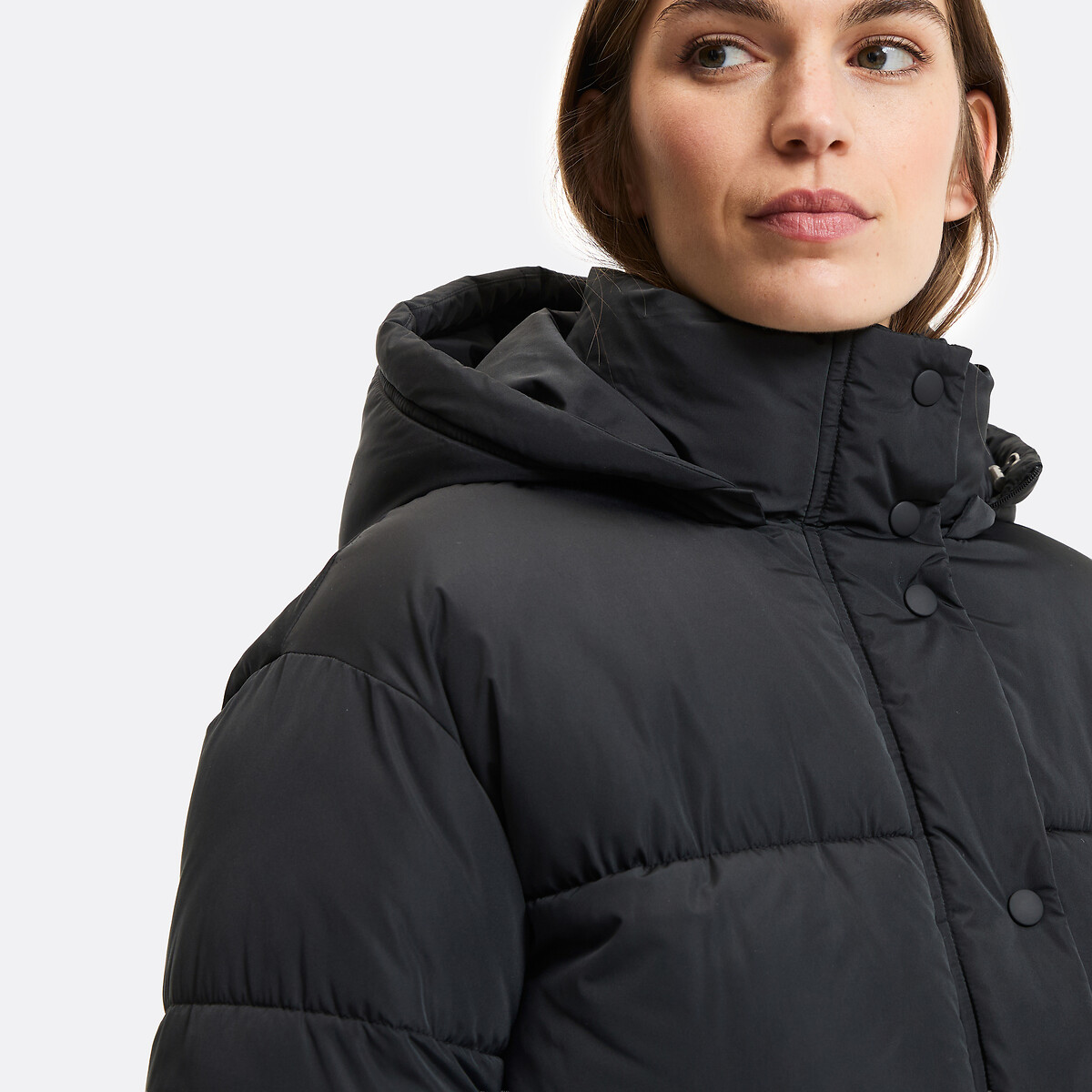 Doudoune courte à capuche noir, LA REDOUTE COLLECTIONS