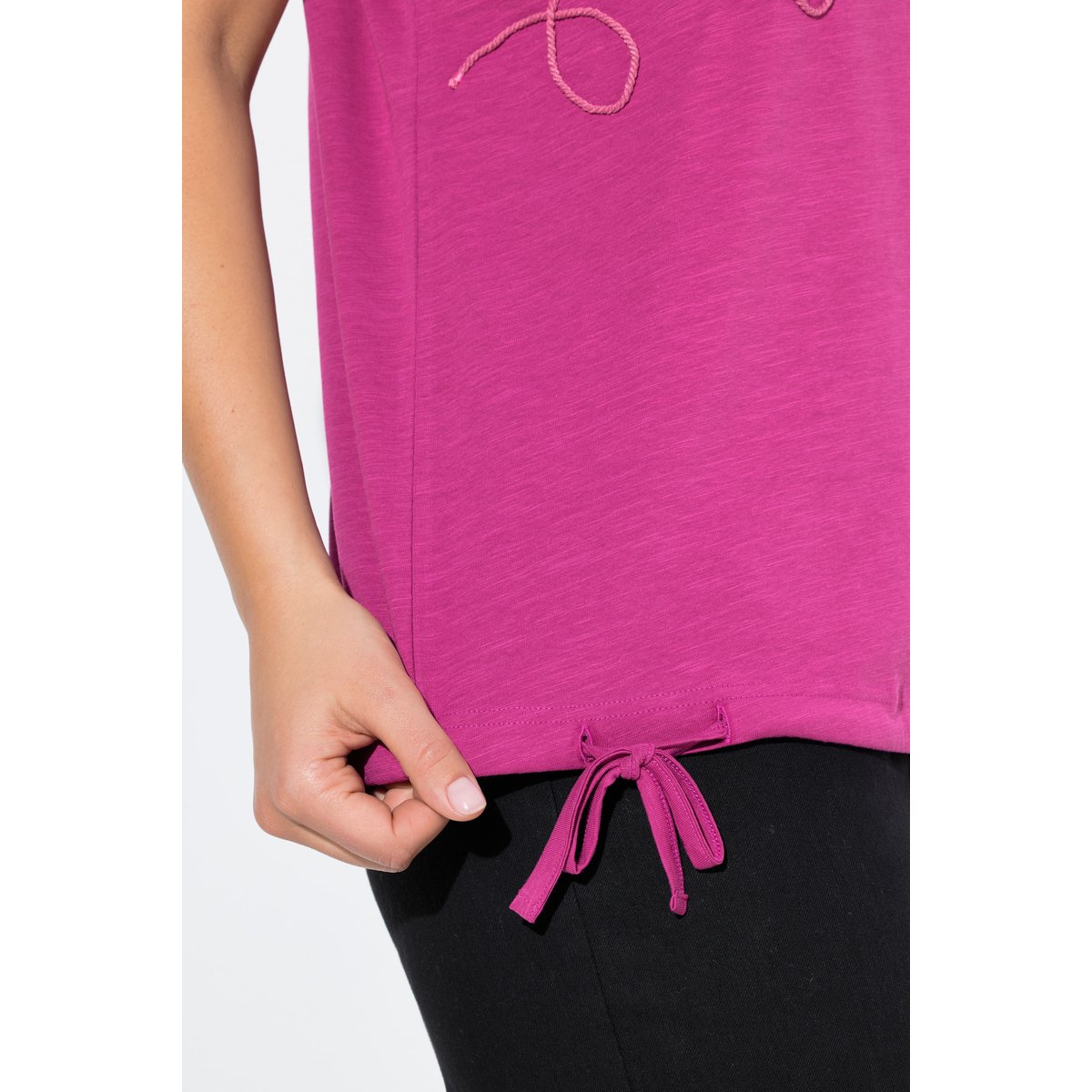 T-shirt oversized à col rond et framboise, ULLA POPKEN