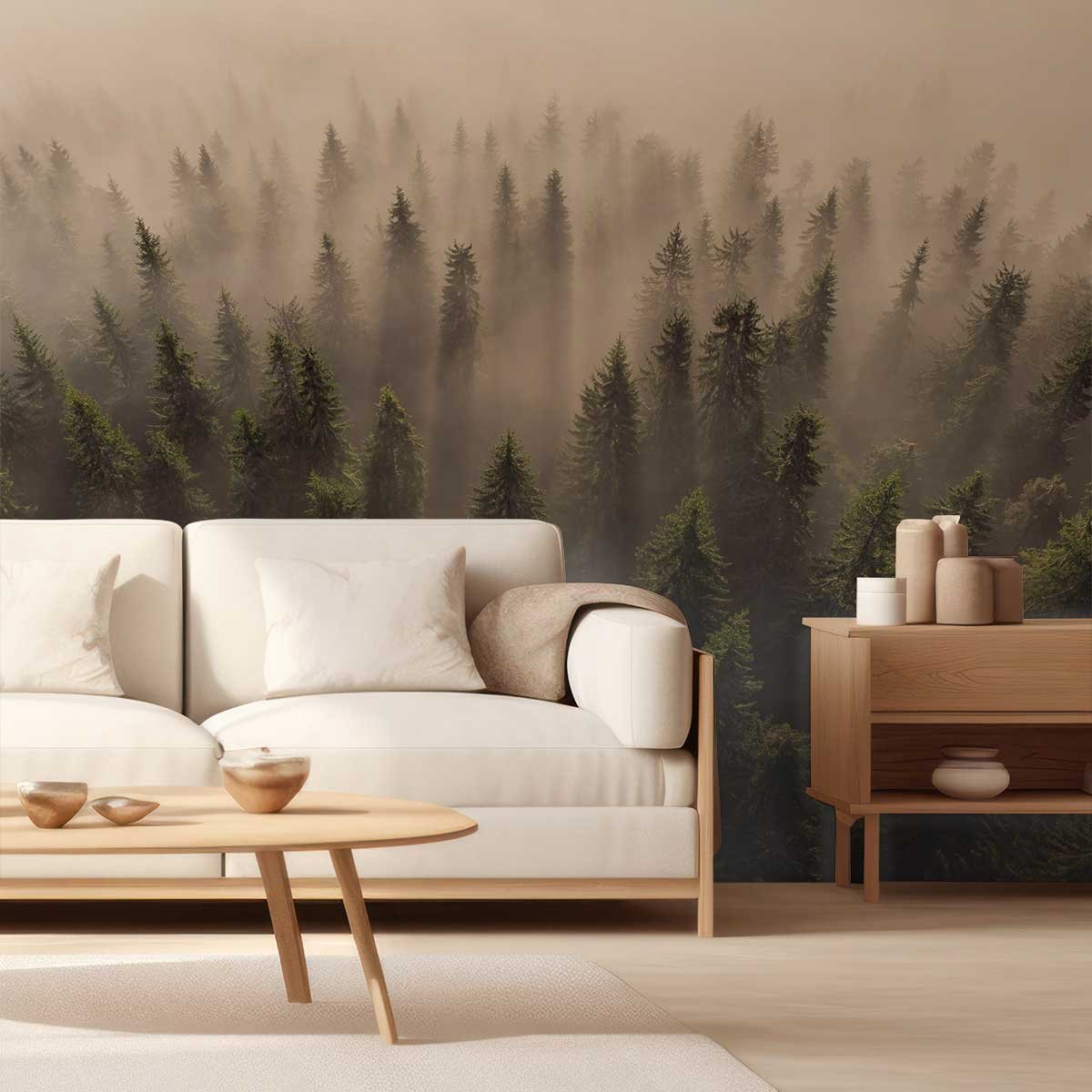 Papier peint l'armée des sapins intissé, HEXOA