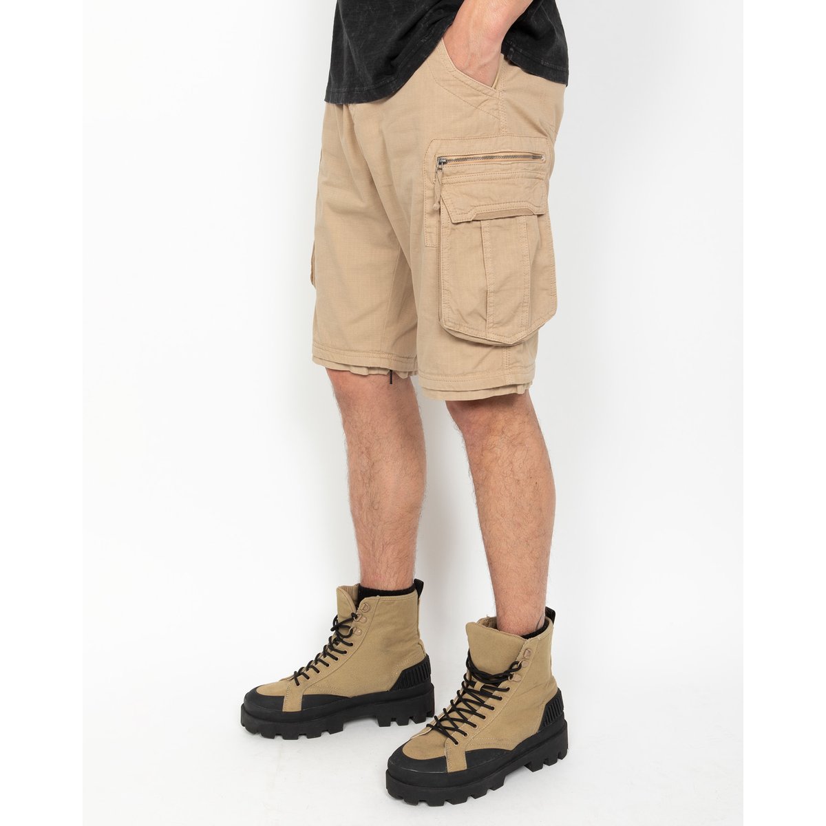 2-in-1 cargo pants beige, SCHOTT