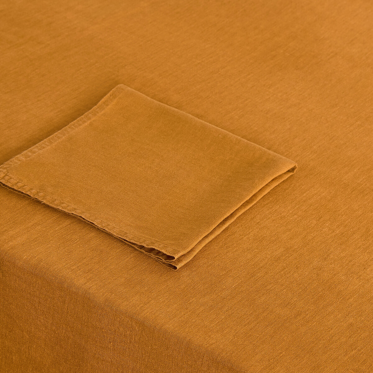 Lot de 4 serviettes de table lin lavé Victorine caramel, LA REDOUTE INTERIEURS