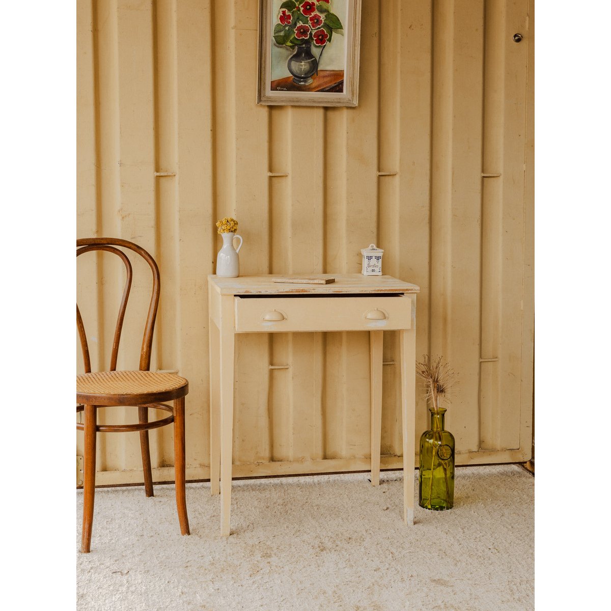 Console en bois beige Francine N°1577 - Bon état beige, DEBONGOUT