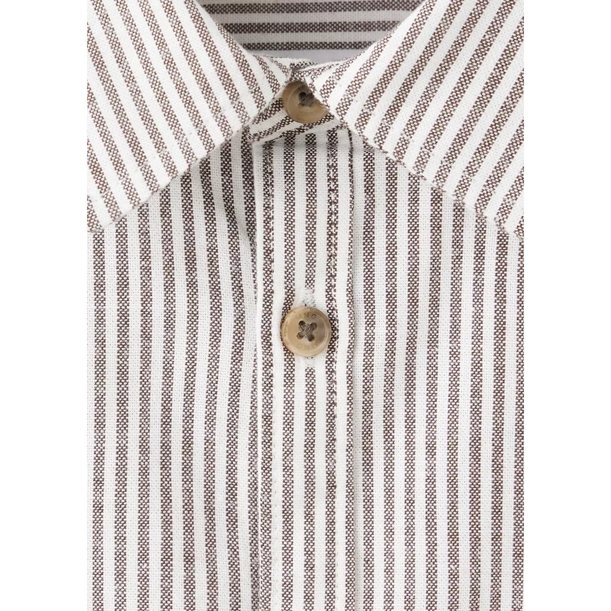 Chemise oxford rayée marron, MANGO KIDS