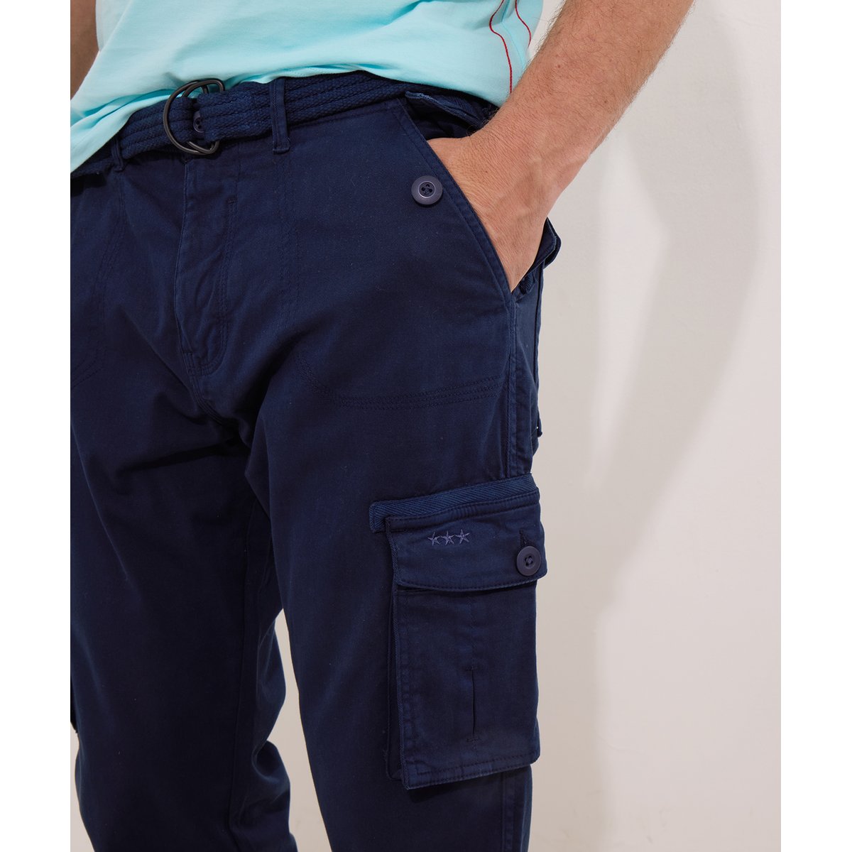 Pantalon Cargo Décontracté Avec Ceinture marine, JOE BROWNS