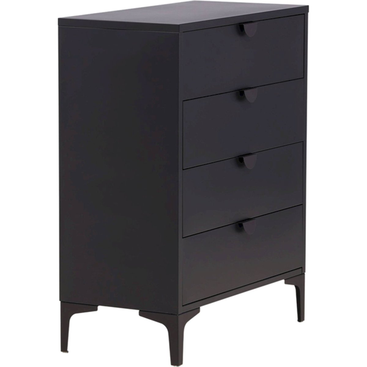 Commode en métal 4 tiroirs collection PIRING noir, RECOLLECTION
