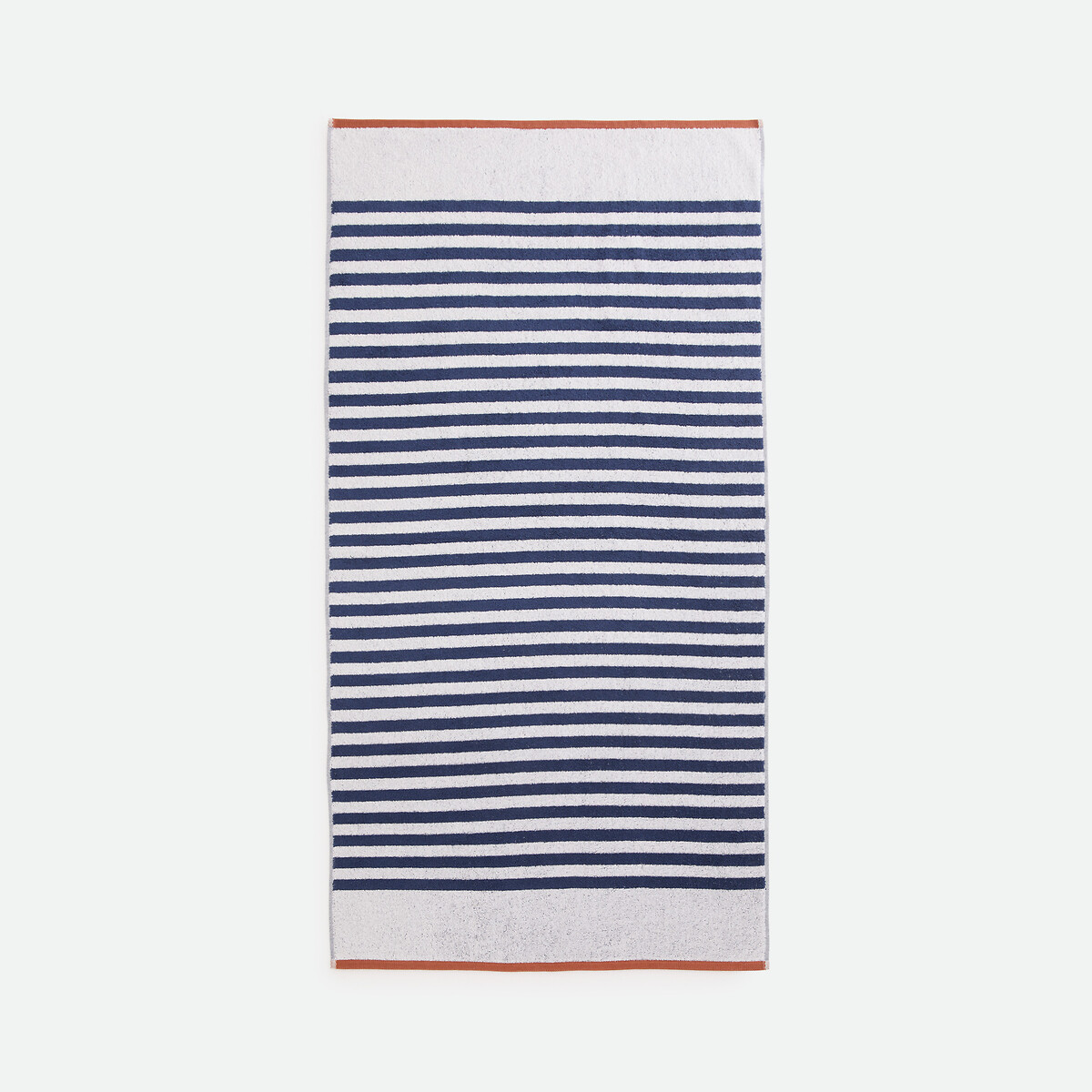 Toalha de banho às riscas, em turco 500 g/m2, Calanques azul-cobalto/branco, LA REDOUTE INTERIEURS