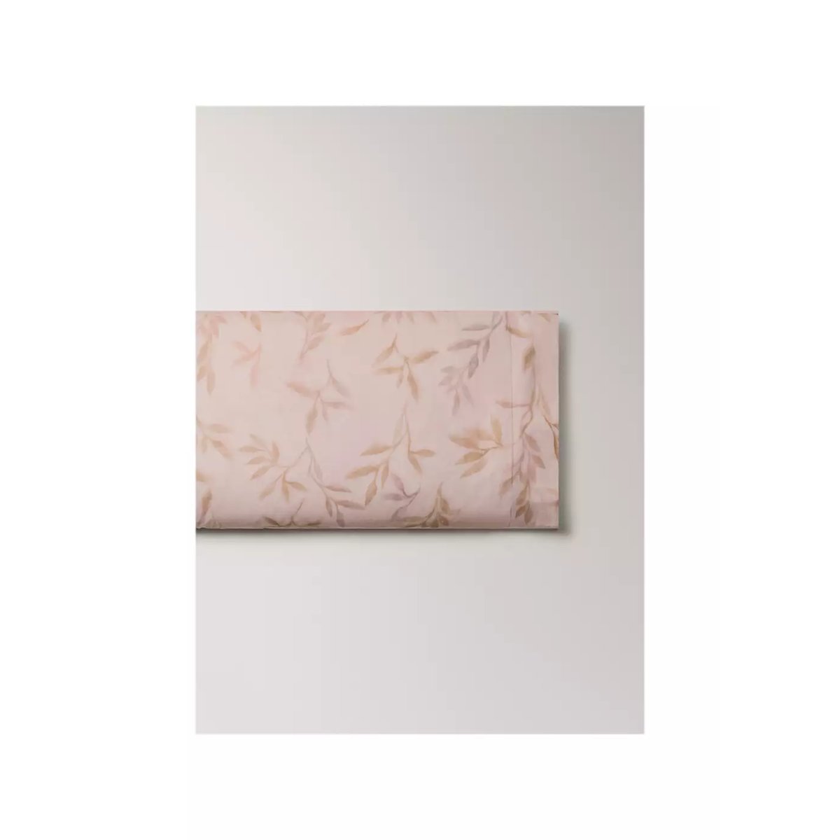 Deux taies d'oreiller percale de coton imprimé feuilles 45x110 cm pêche, MANGO HOME