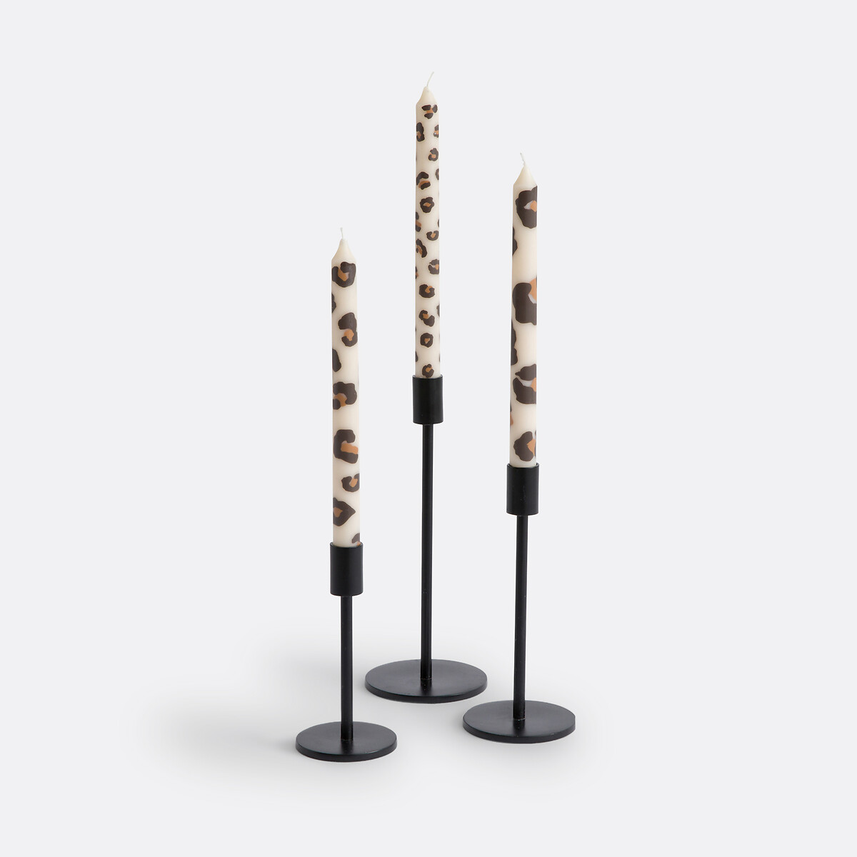 Conjunto de 3 velas com estampado de leopardo, Azhar leopardo bege, LA REDOUTE INTERIEURS