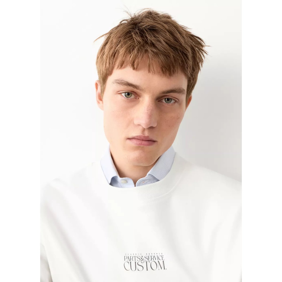 Sweat-shirt coton imprimé blanc cassé, MANGO TEEN