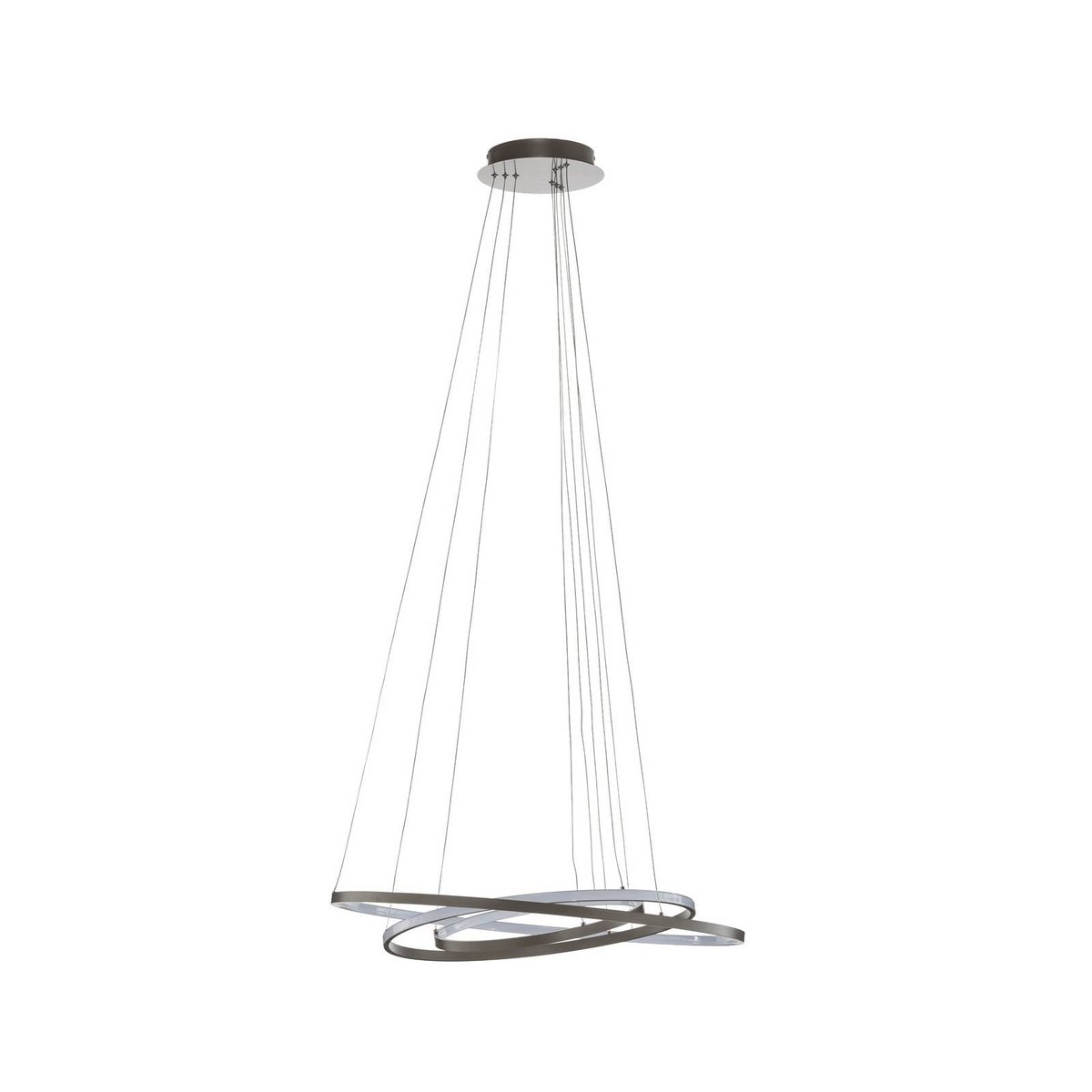Suspension en métal moderneLED, Ezana nickel, LUCANDE