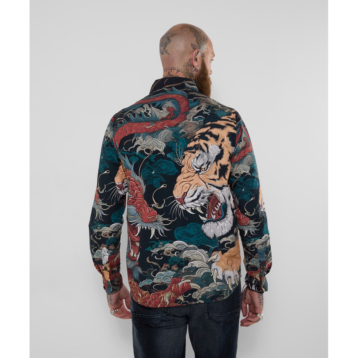 Chemise Imprimé Dragon contre Tigre multicolore, JOE BROWNS