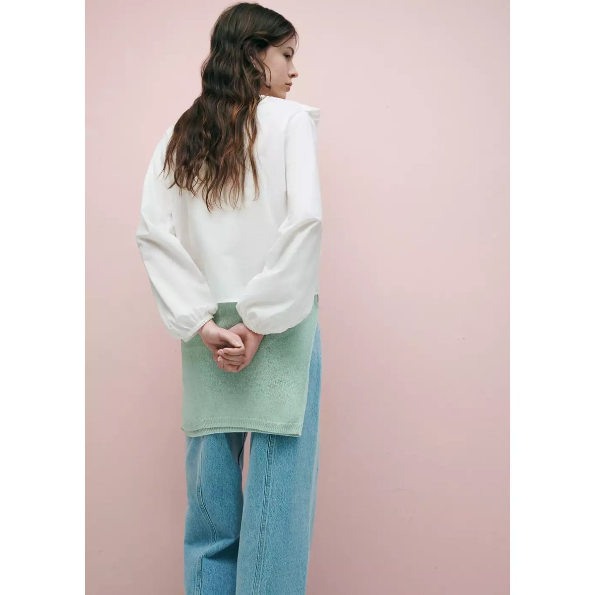 Blouse coton à volants blanc cassé, MANGO TEEN