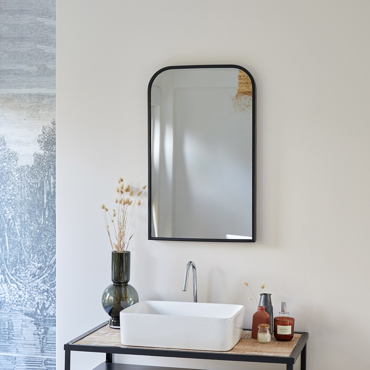 Miroir en Métal, NORDIC noir, TIKAMOON