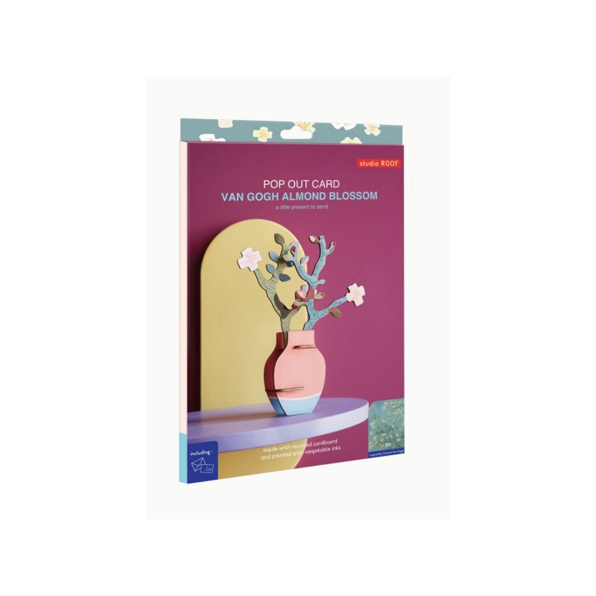 Petit bouquet carton Pop Out Card Van Gogh Almond Blossom multicolore, STUDIO ROOF
