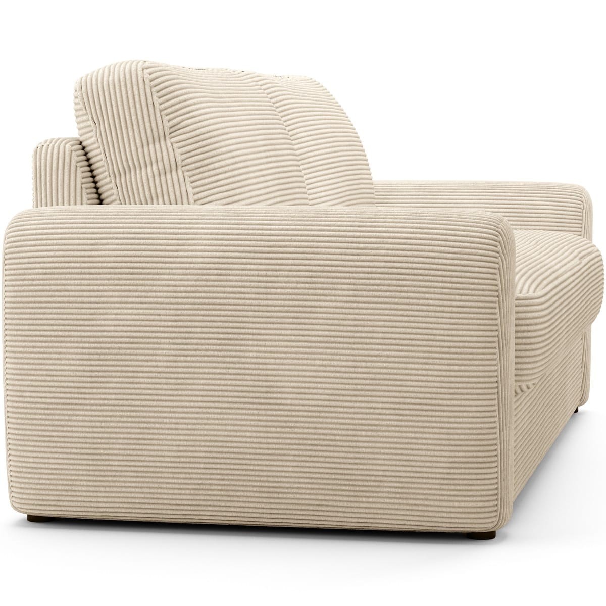 Canapé droit convertible 3 places en velours côtelé - ouverture express - SALVIA beige, HOMIFAB