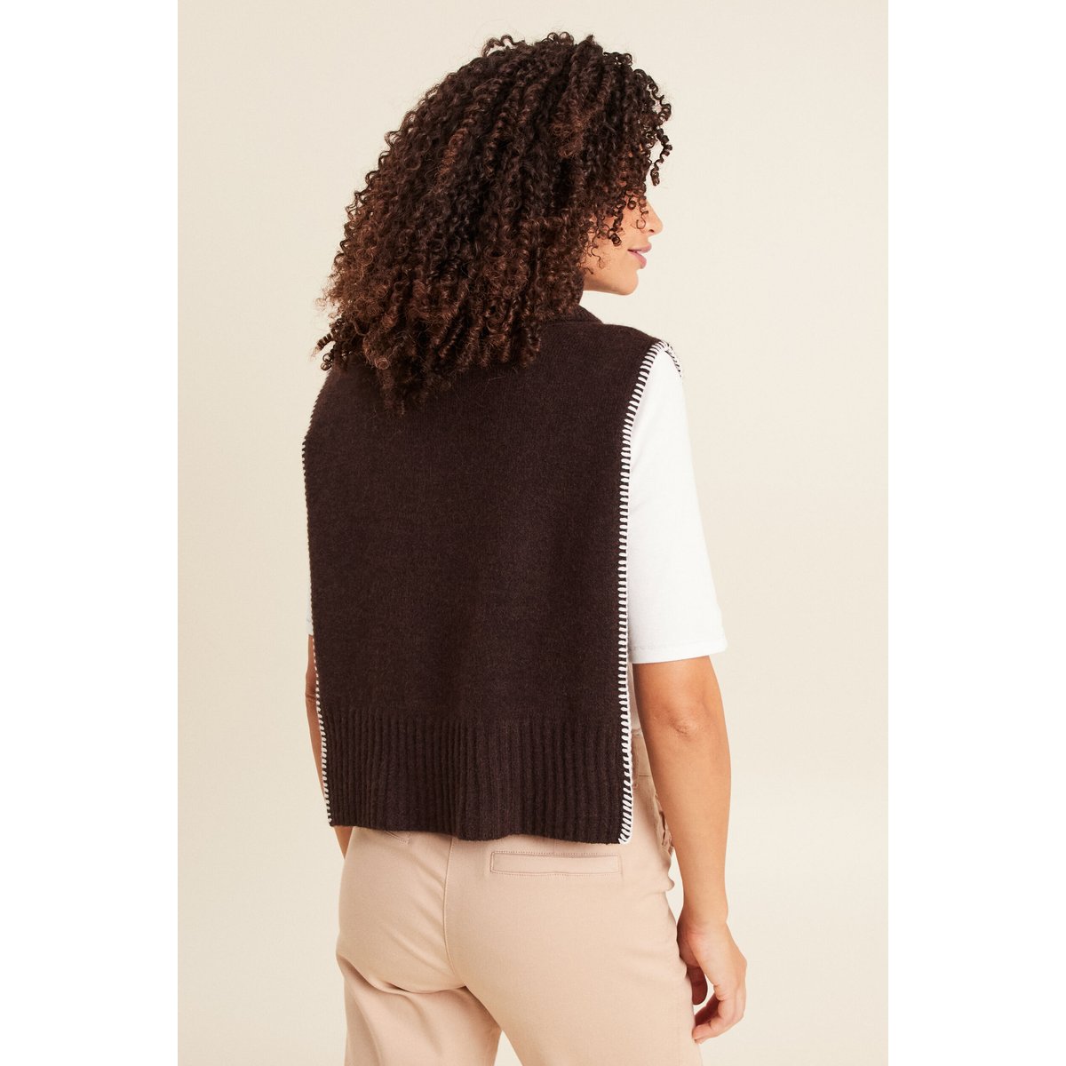 Écharpe aspect laineux marron foncé, BREAL