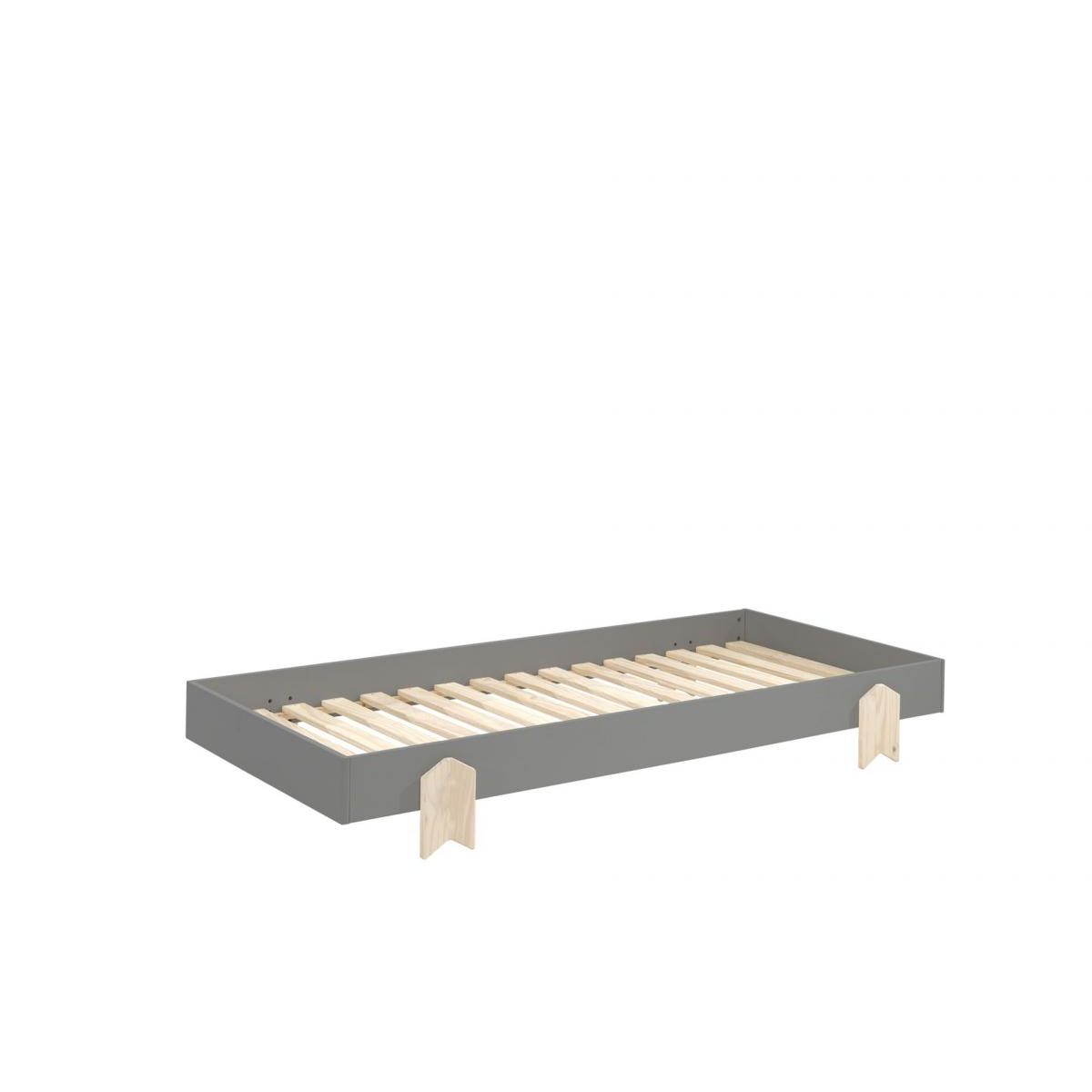 3 Lits Modulo Arrow Gris Empilables couleur unique, VIPACK