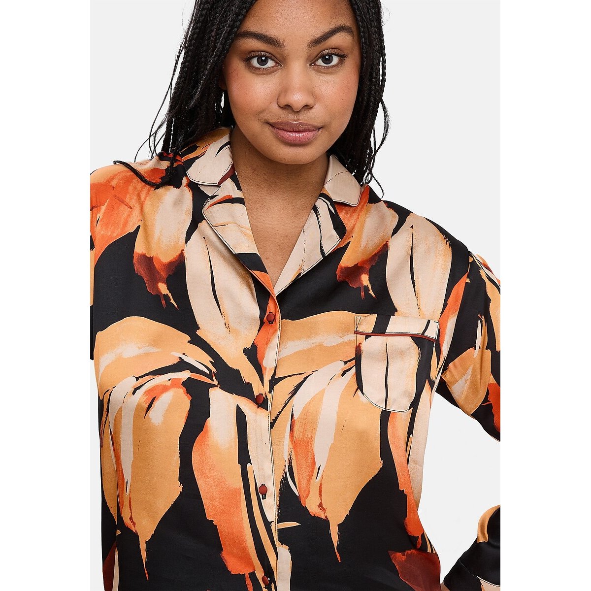 Chemisier avec manches PURE CHIC imprimé feuilles, SANS COMPLEXE