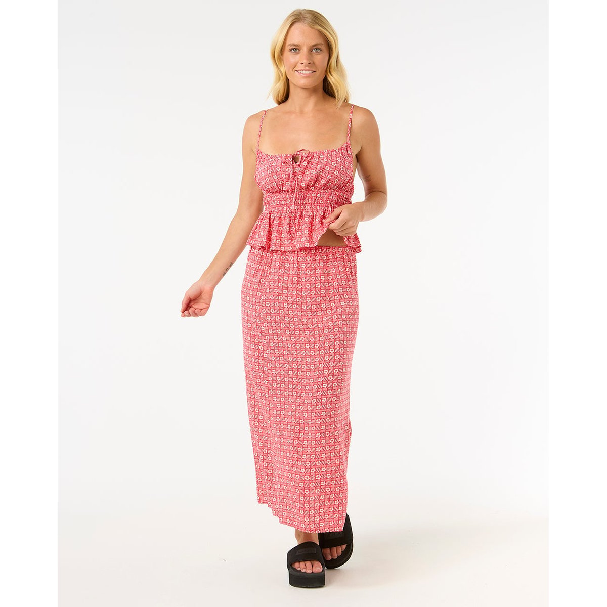 Jupe CALA MAYOR MIDI SKIRT red, RIP CURL