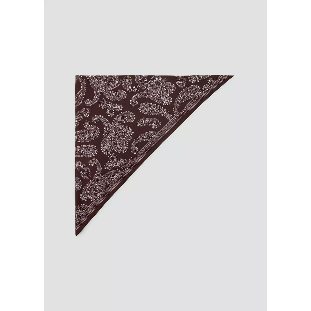 Foulard triangle paisley chocolat, MANGO