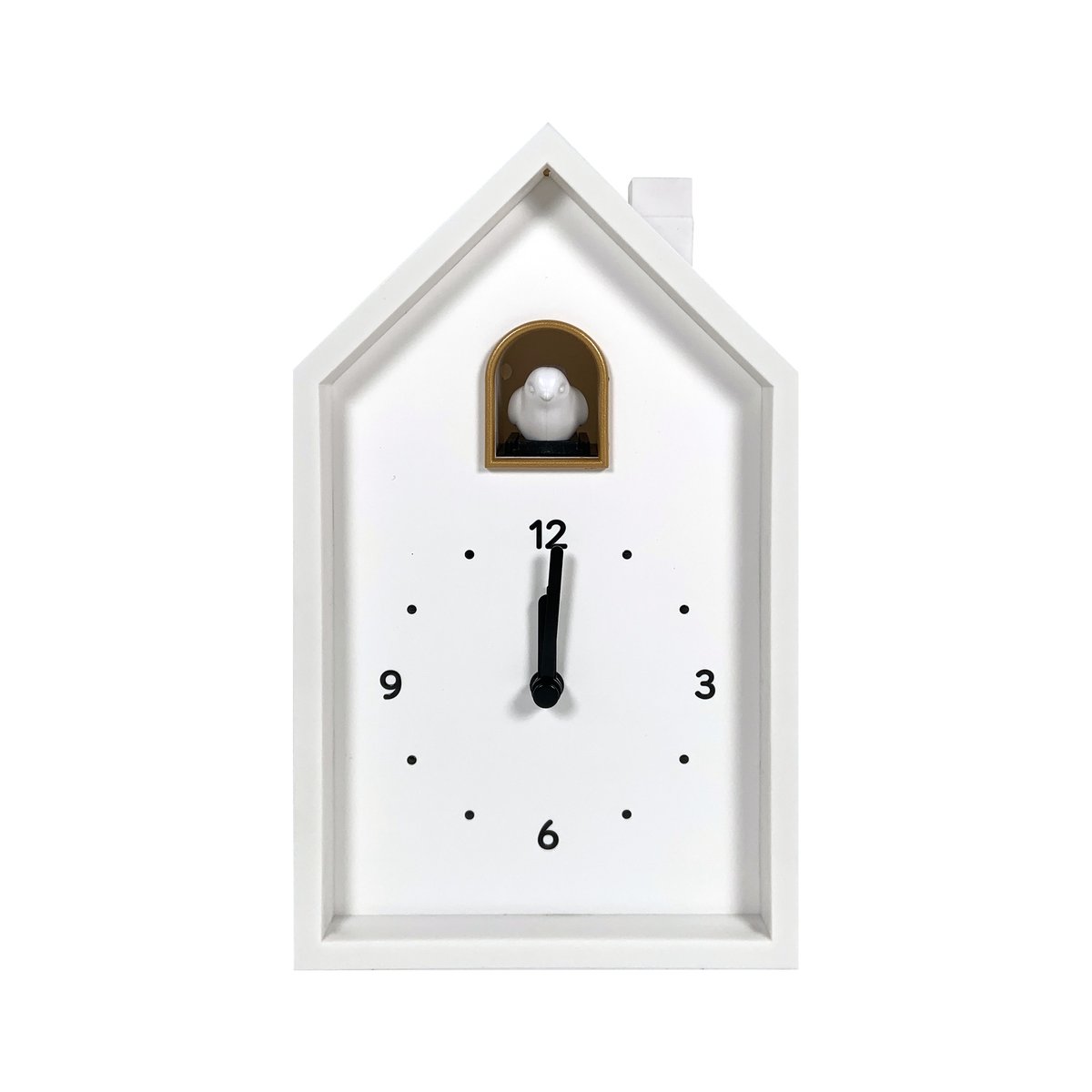 Réveil coucou maison 12.5x6.5x21.5cm blanc, EMDE
