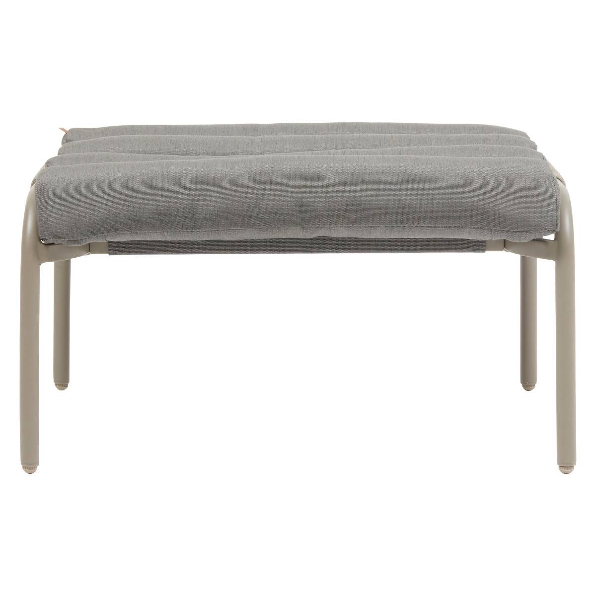 Fauteuil relax de jardin avec repose-pieds en acier SOLANI cafe, HESPERIDE