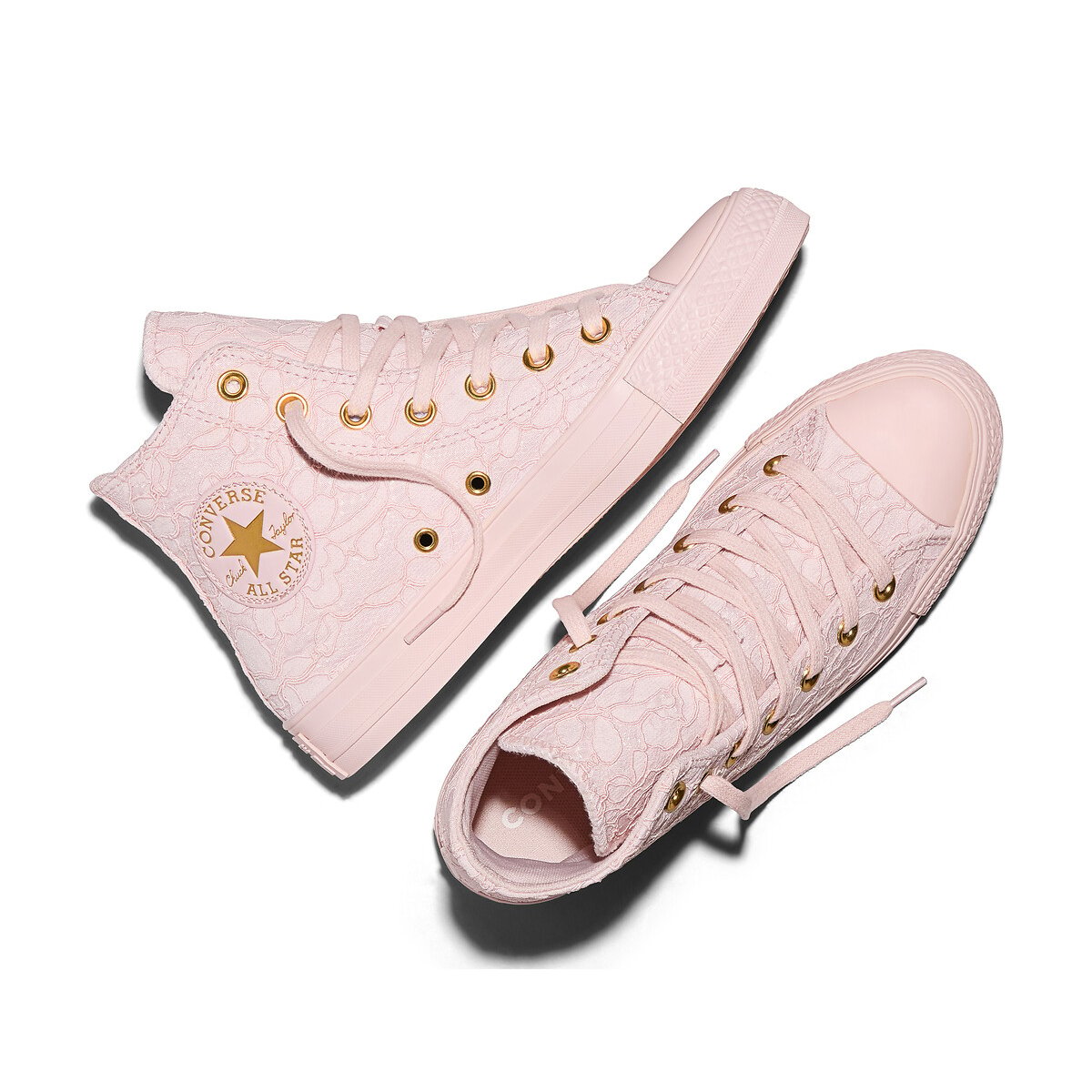 Chuck Taylor All Star Hi Elevated Lace Material Trainers pale pink, CONVERSE