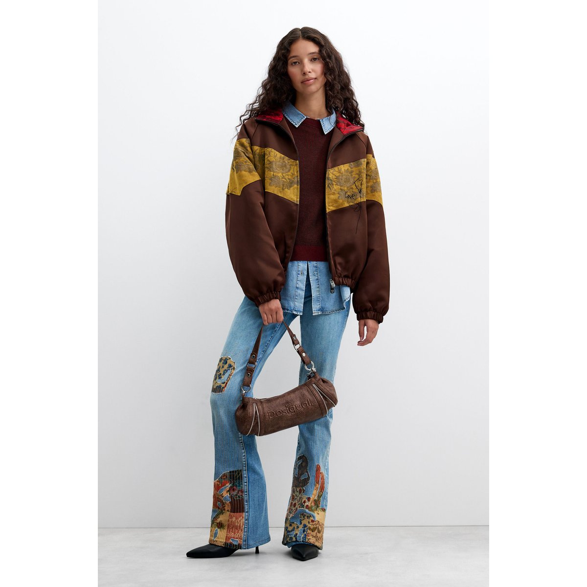 veste oversize imprimée marron, DESIGUAL