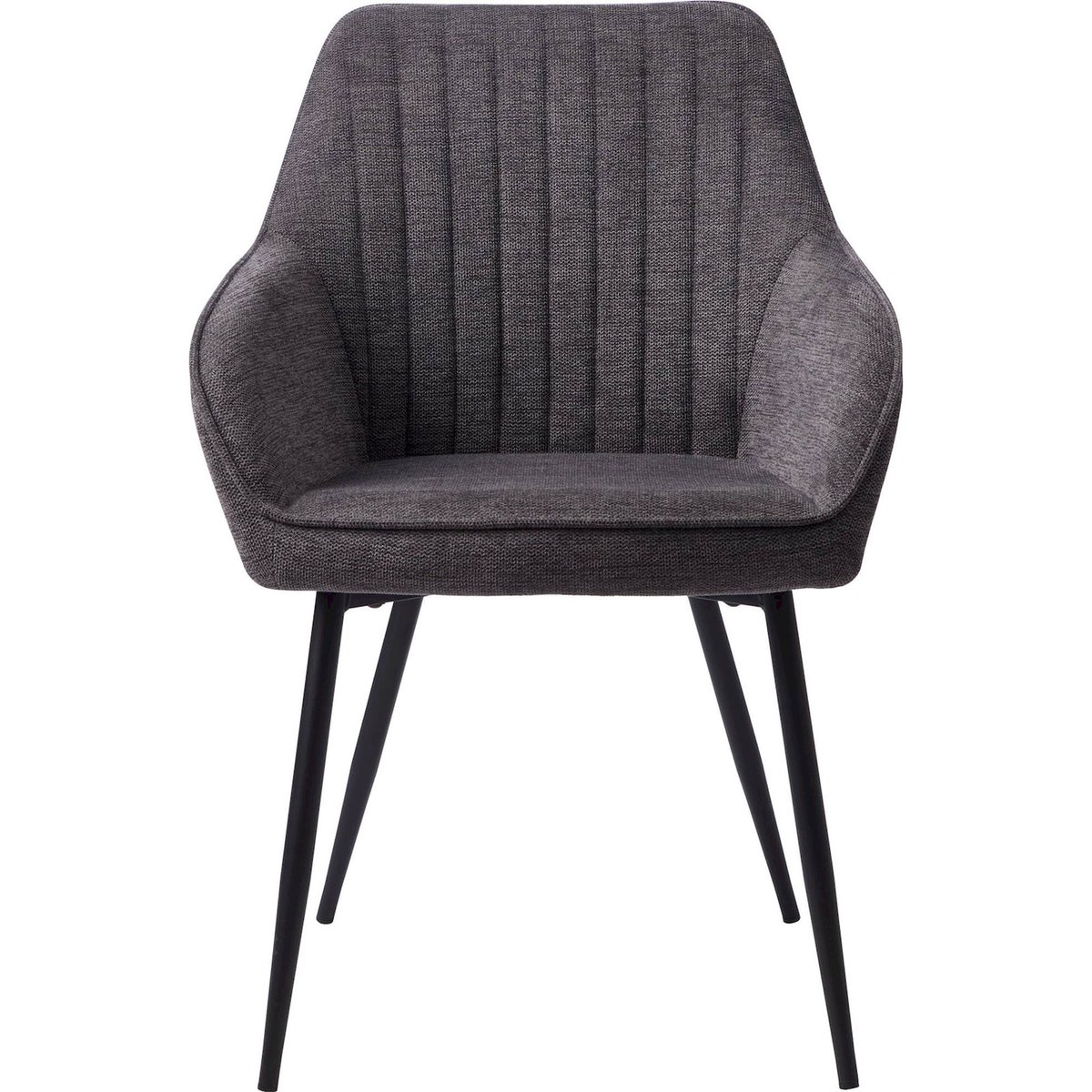 Chaise tapissée matelassée SEVITLE gris chiné, RECOLLECTION