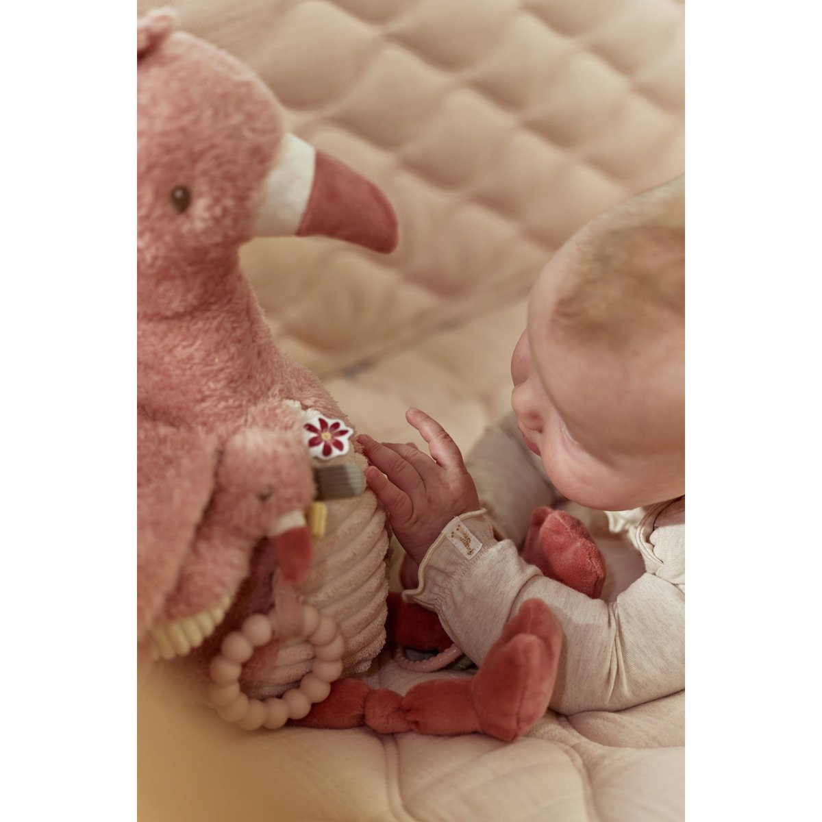 Peluche d'activités rose, blanc cassé, LITTLE DUTCH