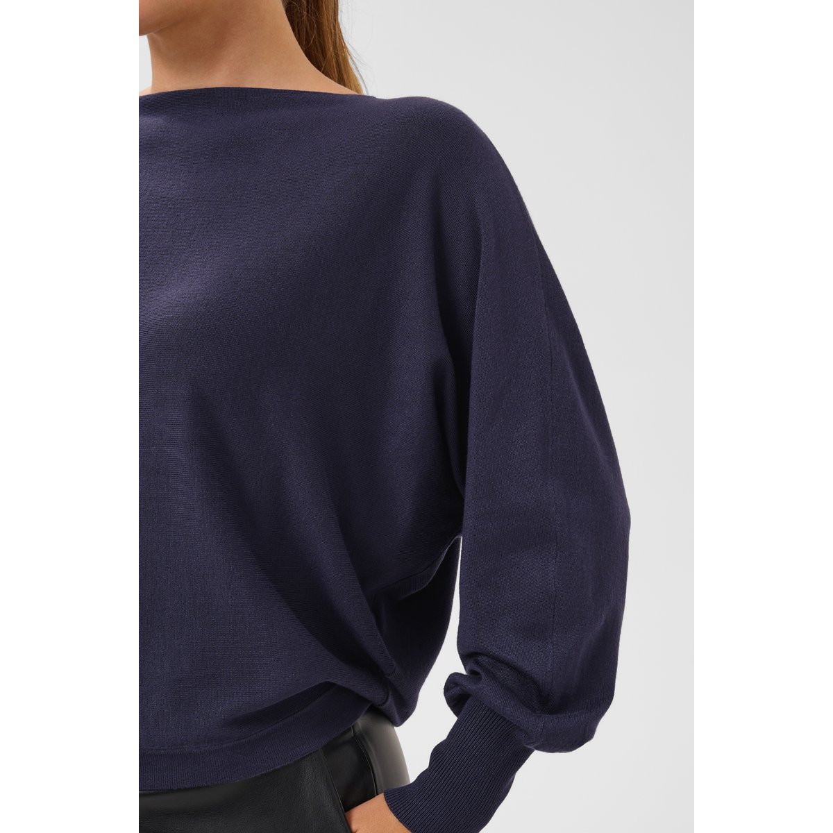 Pullover tricoté bleu graphite, KAFFE