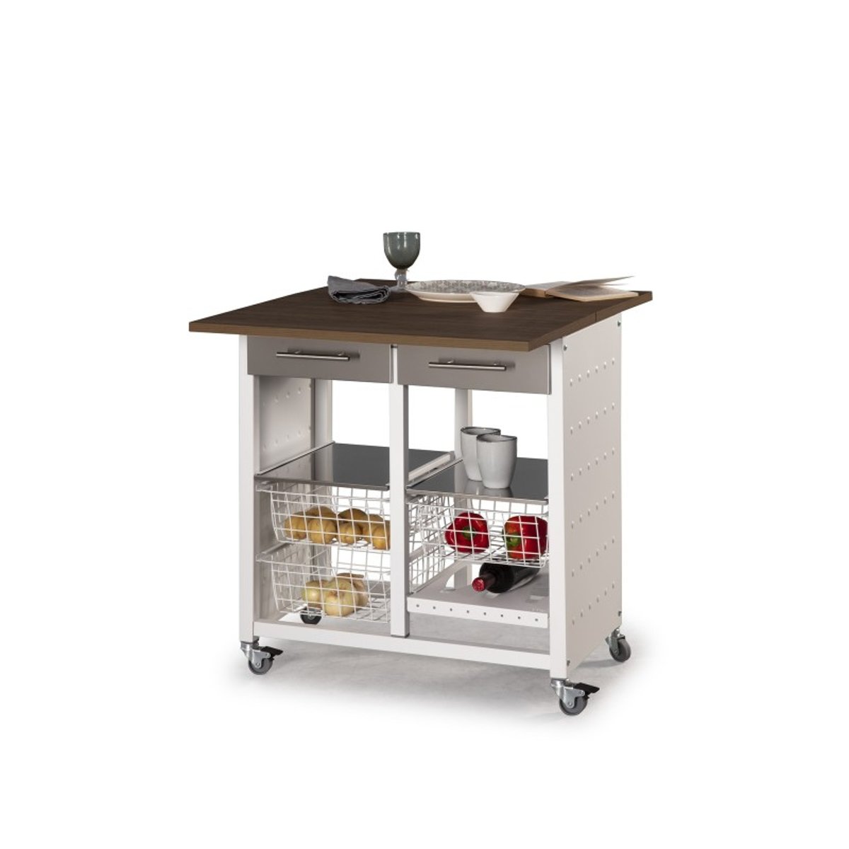 Desserte de cuisine double convertible en table d'appoint, EKO cerisier le gard, DON HIERRO