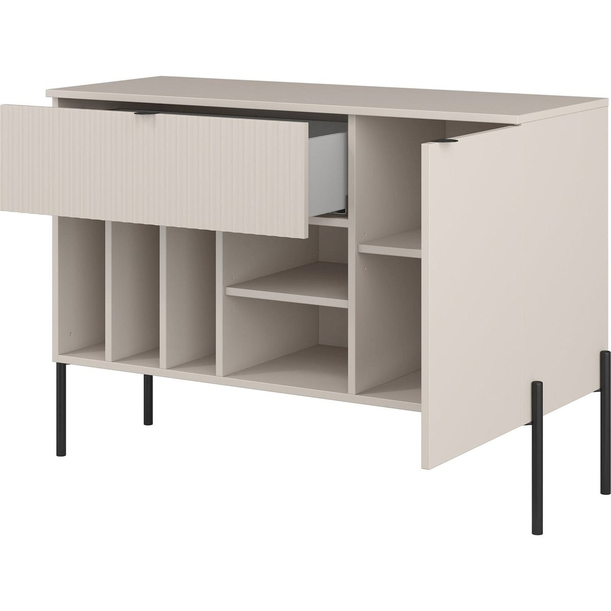 Commode asymétrique tiroir et porte ORE cachemire, RECOLLECTION